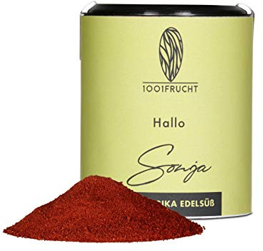 1001 Frucht Bio Paprika Gewürz Edelsüß “Sonja“ 70 Gramm I Paprikapulver Edelsüß mit typisch vollmundig-fruchtigem Aroma I Feinkost Gewürz-Geschenkideen aus aller Welt für Ihre private 3 Sterne Küche
