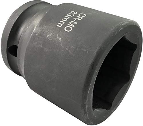 AERZETIX - C45026 - Schlagbuchse - Schraubendreher - Kurz - 3/4x33mm - für Schlagschrauber/Handratsche/Pneumatik - Zylinderkörper - Sechskant / 6 Innensechskant - aus CR-MO-Stahl - Schwarz