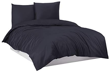 Mixibaby Bettwäsche Bettgarnitur Bettbezug 100% Baumwolle 135x200 155x220 200x220 200x200, Farbe:Anthrazit, Größe:200 x 200 cm