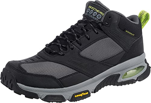 Skechers Herren Skech-air Envoy Bulldozer Sneaker, Black Leather Mesh Charcoal Trim, 44 EU