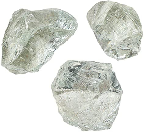 Bunte-Gartenwelt Glasbrocken Gartendekoration Glasstein Glasbruch klar transparent Glass Stone 60-100mm Glasdeko Außendeko (10)