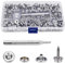 150 Stück Druckknöpfe Set,15 mm Metall Druckknöpfe Druckknopf Schrauben aus Eisen und Stahl, Canvas Snaps Fastener mit 2 Fixierwerkzeug für Autozelte Bootsplane Segeltuch