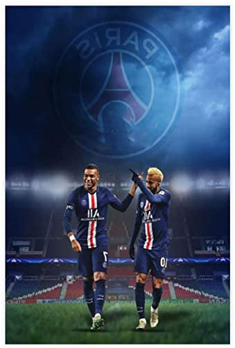 5d Diamond Painting Diamant Bilder FüR Erwachsene Und Kinder Neymar und Kylian Mbappe Poster Fußball Fußball DIY Kreuzstich Arts Craft Kristall Strass Stickerei 15.7x19.7(40x50cm) Kein Rahmen