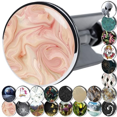 Sanilo Waschbeckenstöpsel, viele schöne Stöpsel für das Waschbecken zur Auswahl, universal mit Motiv (Marmor Rosa)