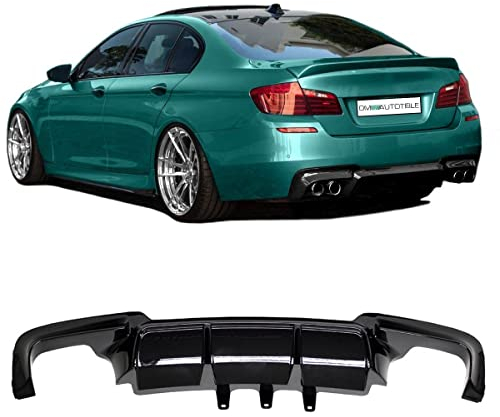 DM Autoteile Sport Performance Diffusor Schwarz Glanz 4 Rohr kompatibel für BMW 5er F10 F11 Duplex Nicht M5+ABE