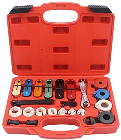 Yuhtech 22 Pcs Kraftstoffleitungs Schnelltrennwerkzeug-Kit, Auto-Klimaanlagenschlauch, Öl, Kraftstoffleitung, Trennwerkzeug, Reparaturwerkzeug für Getriebesysteme