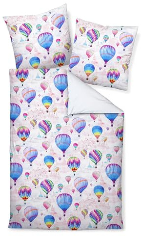 Traumschloss Bettwäsche »Satin« 100% Baumwolle | Reißverschluss | 155x220 & 80x80 | Heißluftballon