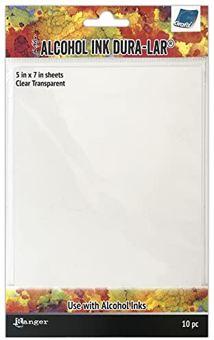 Tim Holtz Alcohol Ink Dura-Lar 5X7 10/Pkg-Clear Transparent