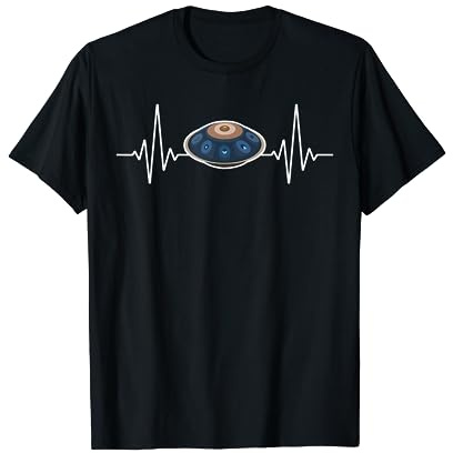 Handpan Herzschlag Tshirt | Hangtrommel Blechinstrument Hang T-Shirt