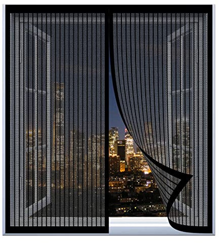 Kit Zanzariera Per Finestra Grande 130 x 135 cm Zanzariera Magnetica Finestra Nessuna Perforazione Magnetica Tenda Anti Zanzare Zanzariera Porta Finestra, Nero