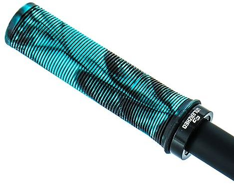 Unleazhed MTB Griffe G1 Türkis-Schwarz | Griff-Set für Fahrräder | Twist-Color | Lock-On | rutschfest | Grip-Zone