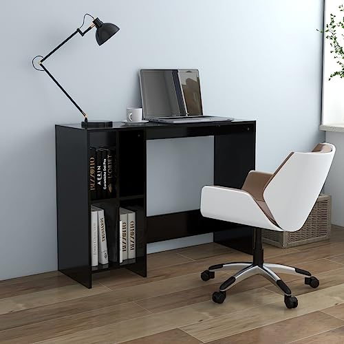 KTHLBRH Computertisch Schwarz 102,5x35x75 cm Holzwerkstoff, Sekretär Schreibtisch, Schreibtisch, Computertisch, platzsparendes Design, ideal für das Homeoffice