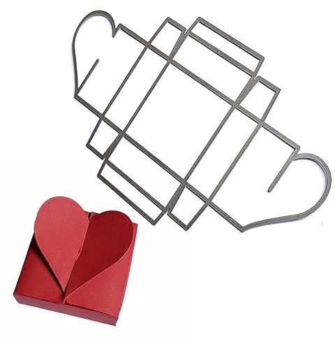 LICHENGTAI Stanzschablone Geschenkbox 3D Herz Box Eiscreme Kuchen Metall Stanzform Prägeschablonen Prägung DIY Cutting Dies für Scrapbooking Foto Album Karten Deko Basteln Geschenkverpackung