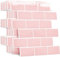 Yoillione Upgrade Dickere 3d Fliesenaufkleber Aufkleber für Bad Küche, Klebefliesen Vinyl Fliesen Selbstklebend Fliesenfolie, Weiß PVC Metro Fliesen Selbstklebend (10, Rosa)