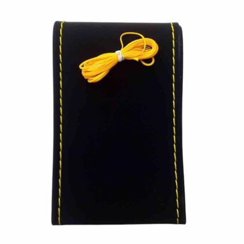 AUTOKLEIDUNG Lenkradbezug zum Schnüren Alcantara-Optik für Lenkrad Durchmesser 37-38 cm Gelb