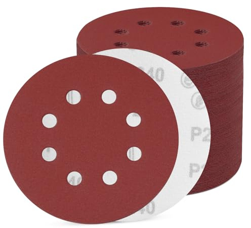 100 Stück Schleifpapier 125mm Klett, Schleifscheiben 8 Loch, Exzenter Runde Schleifpapier (100 Stück 240 Körnung)