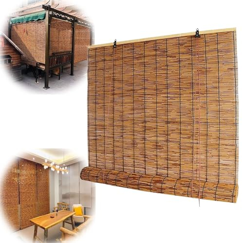 CJBWJM Bambusrollo Bambus Jalousie Rollos 40 50 60 70 80 90 100 110 120 130 140 150 160 170 180 200 210 cm Bambusvorhang Für Terrasse/Garten/Küche (Size : 110x145cm)