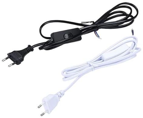 CAVO ELETTRICO FILO NERO BIANCO INTERRUTTORE E SPINA DA 1mt