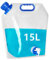 Hayaww bidons d'eau Pliables bidons d'eau Pliables avec Valve RéutilisablesSac d'eau Pliable Eau Réservoir d'eau Pliable Bidon d'eau Poche d'eau Portable pour Camping Randonnée Pique-Nique (15 L×1)