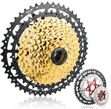 YLME Fahrrad Kassette, 8-12-Gang-Fahrradhalterung mit Freilauf, Separate Aluminium-Kassette für MTB-Fahrräder Geeignet für Rennräder, Mountainbikes, BMX,Gold,11S 11/50T