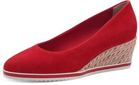 Tamaris Damen Klassische Ballerinas, Frauen Flats,Comfort Lining,TOUCHit-Fußbett,Slip-ons,klassisch elegant,Ballerinen,RED,38 EU