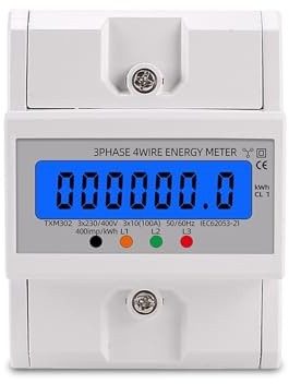 Din Rail 380V 3 Phase 4 Wire Electronic Watt Power Consumption Meter Wattmeter kWh 100A AC 50Hz 60Hz LCD Backlight MQXFCZUX