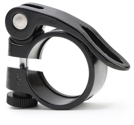 Bike Seat Post Clamp, Quick Release Bike Seat Clip Aluminium Alloy Bicycle Seatpost 34.9mm Adjustable Clip Saddle Bicycle Clamp Collar Accessories for Road Bike Mountain Bike Casual Bike