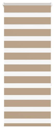 vidaXL Zebra Blind Sand Brown 65x150 cm Fabric Width 60.9 cm Polyester, zebra roller blind, dual roller blind, zebra blind for window