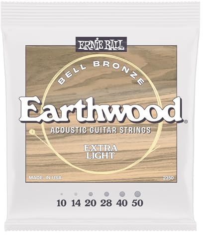 Ernie Ball Extra Light Earthwood Bell Bronze Acoustic Guitar Strings 10-50