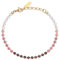 COAI Bracelet Perle Femme, Bracelet Grenat/Tourmaline Rose/Pierre de Lune Femme