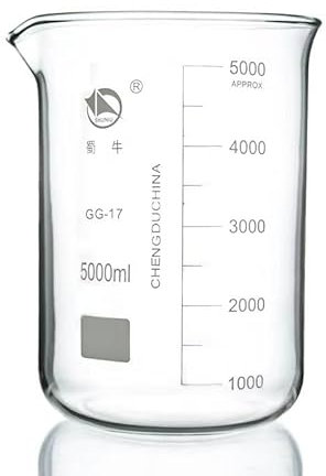 Glass Beaker 5000ml Borosilicate Glass Measuring Cup Low-type Beaker With Graduation & Spout Chemistry Lab Glassware
