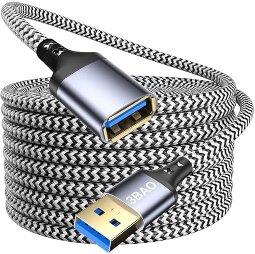 3BAO USB Extension Cable 2M, USB3.0 A Male to A Female Cable USB Extension Lead High Speed Data Transfer Compatible for Printer, Scanner, Camera, Keyboard, Card Reader, Hard Drive,Disk