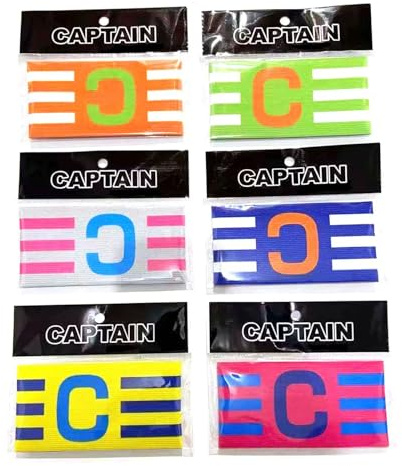 6PCS Elastic Soccer Captain Armband, Adjustable Football Basketball Player Bands for Adult Youth