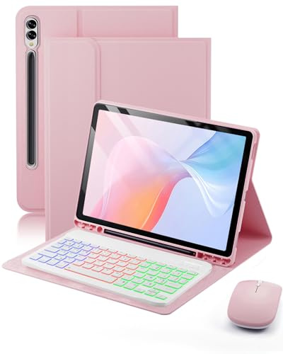 Tastatur-Maus-Schutzhülle für Samsung Galaxy Tab S11 Ultra/S10 Ultra/S9 Ultra/S8 Ultra 14,6 Zoll (35,6 cm) mit Bluetooth, kabellos, Französisch (AZERTY), Hintergrundbeleuchtung, Tastatur