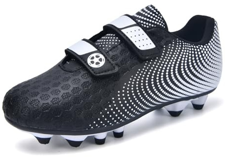 Football Boots Boys Football Shoes Girls Kid Training Shoes 3UK Black White