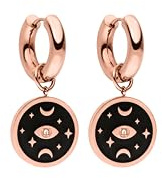 Purelei Galaxy Ohrringe – wasserfest | Creolen mit schwarz hinterlegtem Anhänger & funkelndem Kristall | Edelstahl & 18K Vergoldung | Symbol für Magie, Intuition & Verbindung
