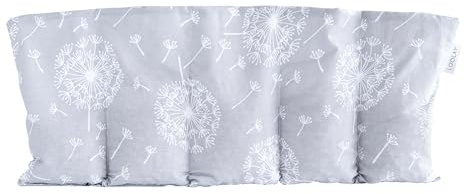 LOOLAY Kirschkernkissen Mikrowelle 50x20 cm – Wärmekissen Bio Baumwolle – Kirschkern Kissen mit 5 Kammern – Ideal bei Muskelverspannungen und Menstruationsbeschwerden (pustelblume grau)