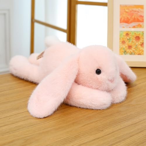 Xiyocadt Hase Kuscheltier,45cm Süß Langohrkaninchen Plüschtier,Weiches Kaninchen Stofftier Schmusetier zum Kuscheln & Spielen,liegende Positionen Kissen,Geschenke für Mädchen Jungen (Rosa)
