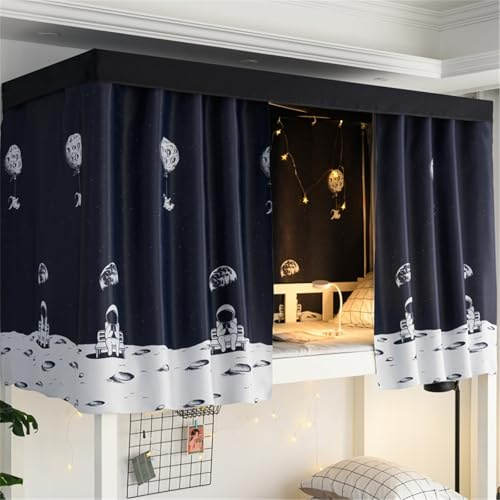 SXTYYH Verdickte Verdunkelungsvorhänge 3-Lagige Bettvorhang Hochbett Privatsphäre Hochbettvorhänge for Oben Und Unten, Schlafsaal Einzelbett Vorhang Hochbett(Curtain*1,1.2M_J)