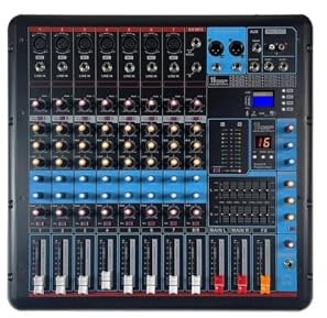 Audio Mixer, Professional 8-channel Mixing Console With 600W*2 Power Amplifier Mixer Suitable For Stage Party Recording Studio for Studio Karaoke
