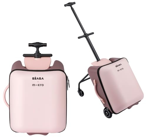 Béaba & Micro Mobility, 2 In 1 Kinder Kabinenkoffer Mit Sitz, Ab 4 Jahre, Evolutiv, Große Öffnung, 22L Kapazität, Mehrere Fächer, Praktisch, Luggage Eazy, Marshmallow