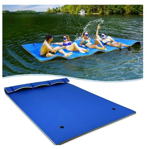 floating water pad, Lily Pad Floating Mat, Water, Tear-Resistant Matt, Swim for Lake, Ocean, Beach, River(Blue,350 * 150cm)