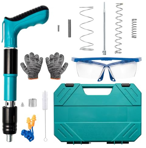 BREEZENEST Concrete Nail Gun Kit 5-Speed Adjustable Manual Steel Nailer for Concrete Walls Ceiling Fixtures Wire Hiding Portable Cordless Nail Shooting Tool Manual Nail Gun Kit Wall Fastening Tool