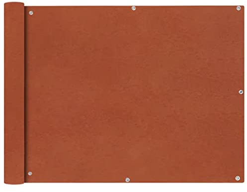 Solivagant Balkon-Sichtschutz Oxford-Gewebe 90x600 cm Terrakotta-Rot, Garten Balkon,Sonnenschirme Sonnenschutze, 1.4 kg-42331