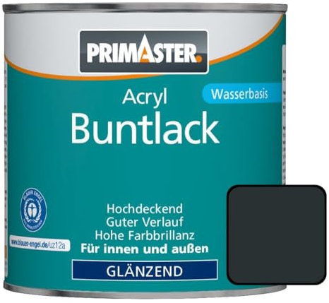 Primaster Acryl Buntlack 375ml Anthrazitgrau Glänzend Wetterfest Holz & Metall