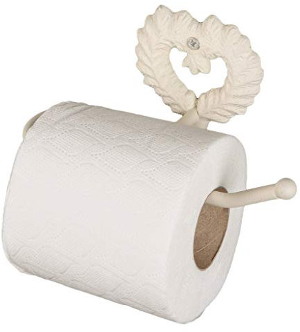 Toilet Roll Holder Wall Mounted Ornate Cast Iron Ivory White Toilet Paper Dispenser