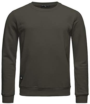 Redbridge Felpa da Uomo Premium Basic Maglia in Cotone Verde L