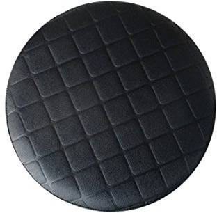 Levoberg Hocker Bezug wasserdicht Hockerbezug rund Stretch aus Kunstleder rund Bar Bezug Sitz Kissen Schwarz Durchmesser 33cm