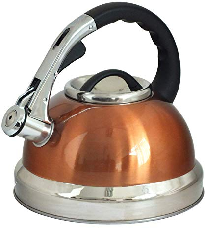 3.5L Stainless Steel Whistling Kettle with Silicone Handle (Gold)