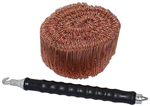 Novatool Drillapparat Driller SW + 1000 Stück Rödeldraht mit Ösen 1 x 140mm Bindedraht verkupfert, Drilldraht, Drahtbinder, Ösendraht, Rödelzange bewehrungsverbinder Alternative Eisenbindegeräte